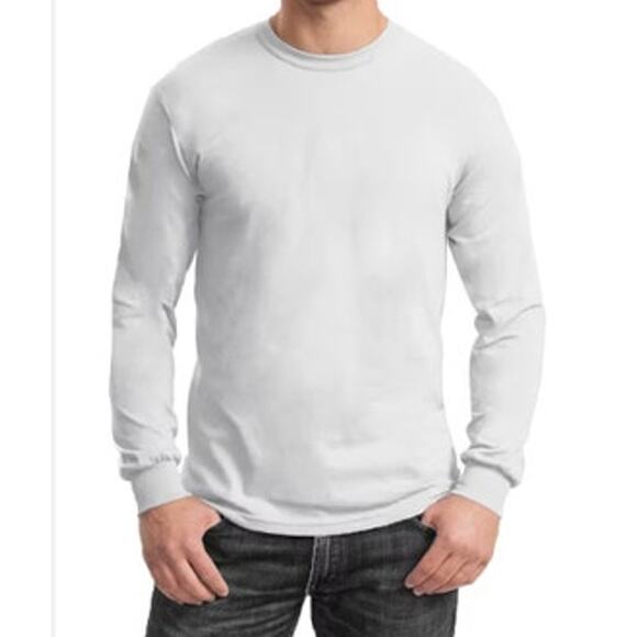 Galaxy by Harvic, Menswear White Long Sleeve Tee Shirt, Size Small - Picture 1 of 3